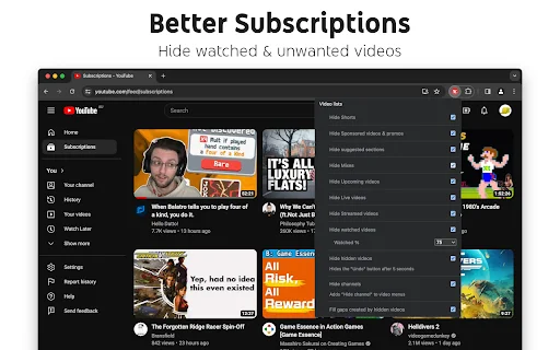 Control Panel for YouTube ডাউনলোড করুন – অ্যাড ব্লক ও UI কাস্টমাইজ করুন - Screenshot 1