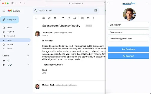 Recruiterflow Chrome Extension ডাউনলোড করুন – সেরা রিক্রুটিং টুল - Screenshot 1