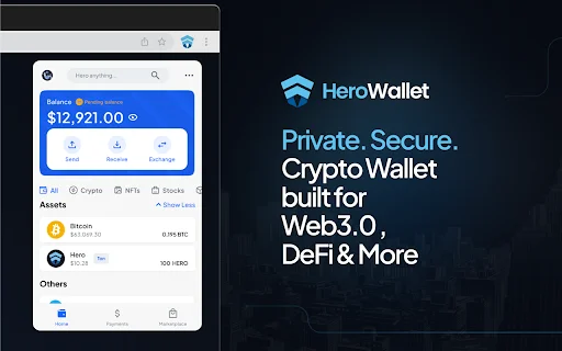 Hero Wallet ডাউনলোড করুন – নিরাপদ এবং দ্রুত মাল্টি-চেইন ক্রিপ্টো ওয়ালেট - Screenshot 1